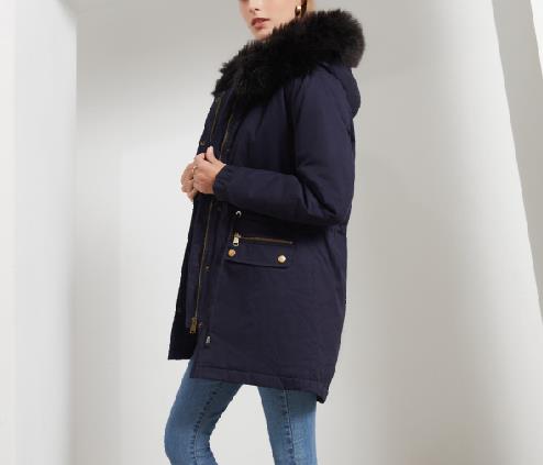 Пальто хлопка Parka женщин производителя одежды небольшого количества с курткой воротника меха с капюшоном теплой