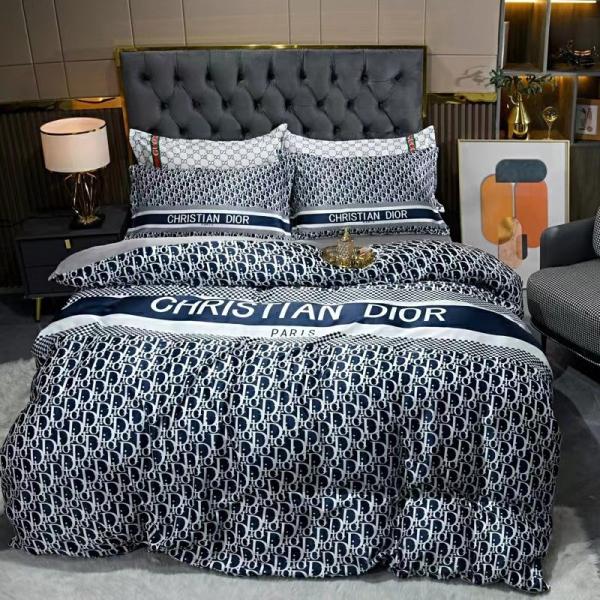 Christmas Gift Luxury Super Soft 100% Polyester 4 Piece Bedding Set Geometric Pattern