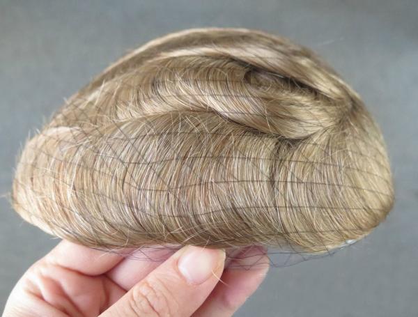 Toutes les couleurs de cheveux humains Toupee Systèmes capillaires sur mesure Nœud unique