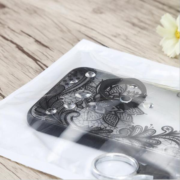 Plastic zipper bag with one side clear for cables phone case packing
