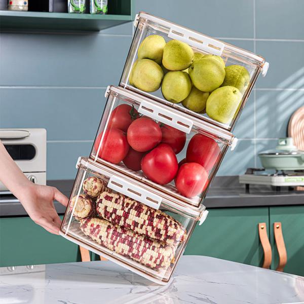 Ящики свободного m размера Bpa ясные Stackable для овоща кухни холодильника