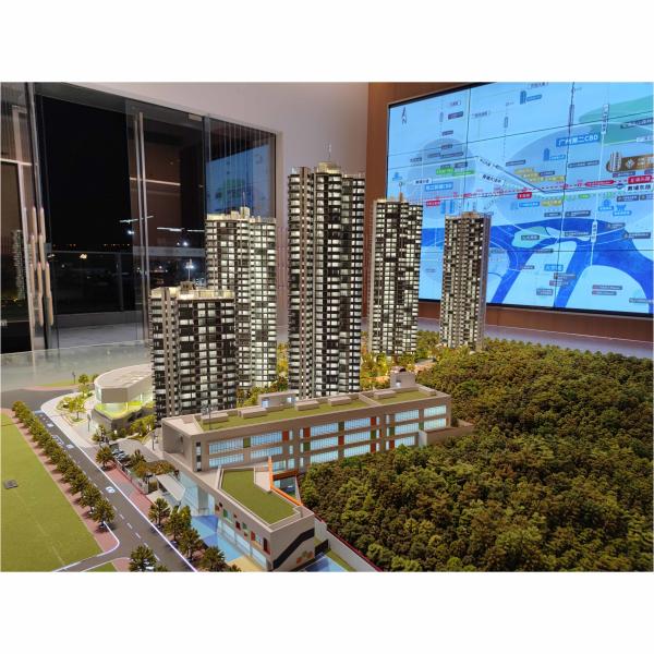 Multi Story Architectural Scale Model 1:100 Urban Architecture Model Green Landscaping
