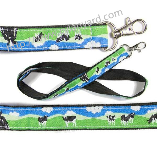 High Graded Jacquard Label Overlaid Lanyard With Metal Detachable Release Buckle