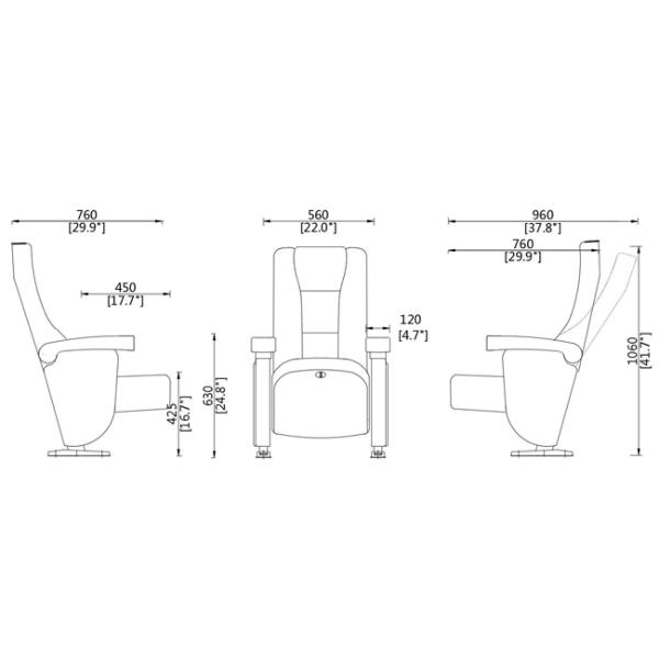 Домашний кинотеатр посадочных мест театра изготовленной на заказ Multi функции коммерчески усаживая 4 стуль