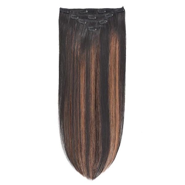 Virgin Highlight Remy Hair Clip In Extensions 7-9 Piece Set for Natural Real Raw Hair