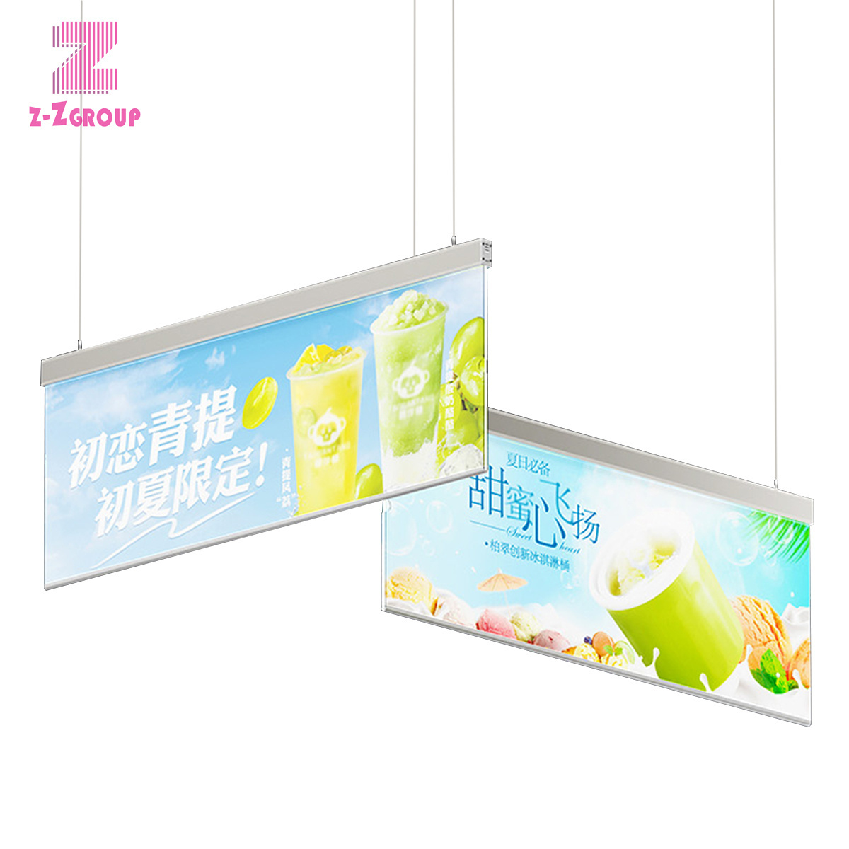 Ceiling Hanging Double-sided LED Light Box — Supermarket Aisle Sign, Ultra-thin
