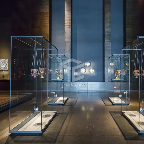 T4 LED Museum Glass Display Case 10mm Thick High Ultra White Tempered Glass