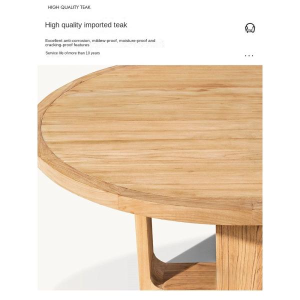 High End Waterproof Teak Outdoor Dining Table And Chairs Patio Garden Soild Wood Set