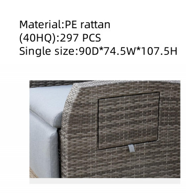 Luxury Outdoor Indoor Rattan Lounge Chair Furniture Set Wicker Single Sofa Garden Recliner Lying Bed