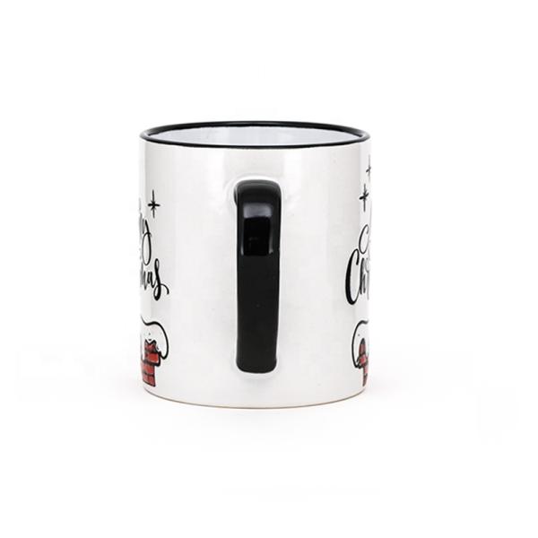 Viaje Blanco de Navidad Cerámica Taza Para la Seda Impresión de pintura a mano a granel de porcelana de Navidad vajilla