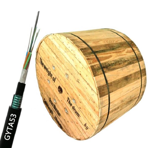 Cabo de fibra ótica blindado enterrado direto GYTA53 do núcleo de fibra ótica exterior do fornecedor 12 dos cabos