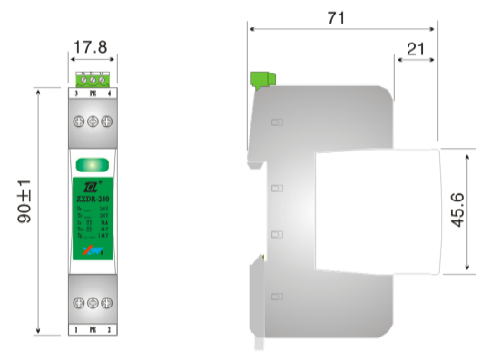 Módulo do Dispositivo de Proteção contra Raios SPD 240V 5kA 1P/2P/3P/4P Proteção da Linha de Energia Interruptor de Classe 3 ABB