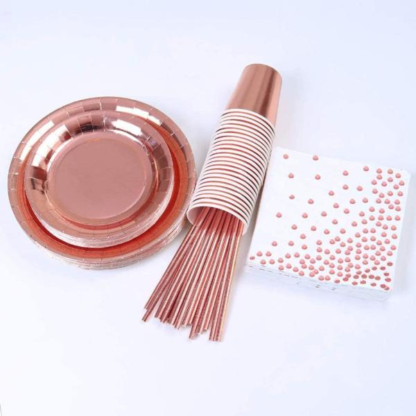 DT2096 7.75 Inches by 1/4 inch Rose Gold Disposable Dishware