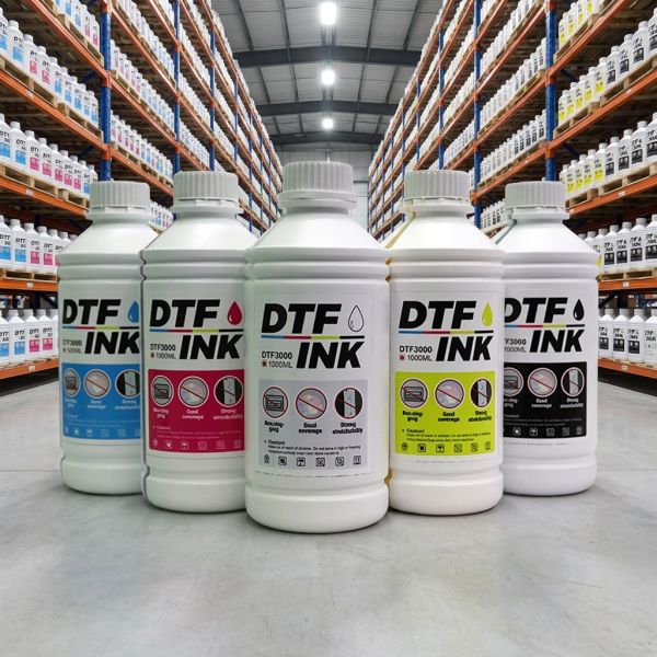 Economic DTF Pigment Ink 1000ml CMYK White for Epson I3200 4720 XP600 Printer High Speed Production Smooth Flow Anti-Clogging