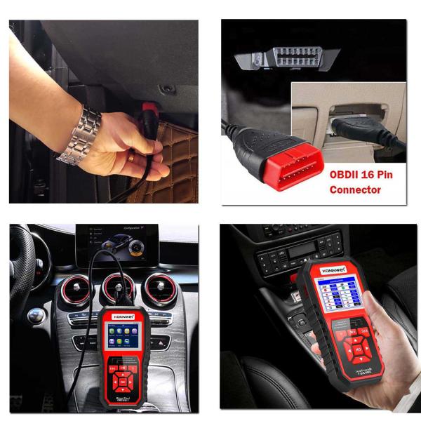 Блок развертки OBD диагностического инструмента KONNWEI KW850 12V OBD для всех автомобилей OBDII