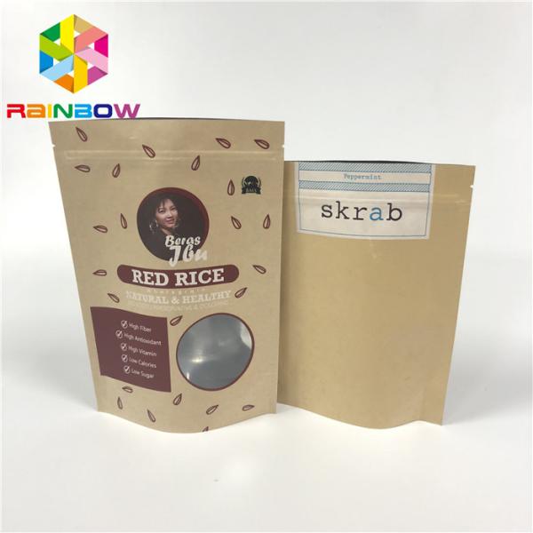 Дойпак прокатало мешки бумаги Крафт застежка-молнии алюминиевой фольги для упаковывая тела риса Скруб