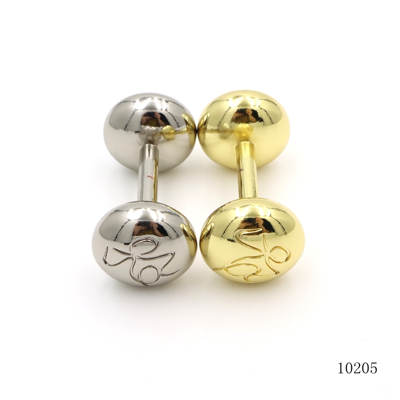 Shiny Metal Bag Accessories Dumbbell Shape Zinc Alloy Hardware 55mm For Decorations
