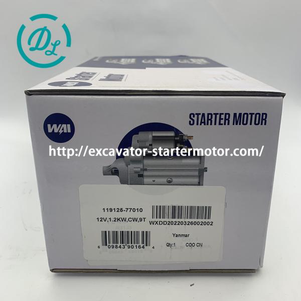 EexcavaStart Yanmar Excavator Starter Motor 12V 1.2KW OEM 119125-77010