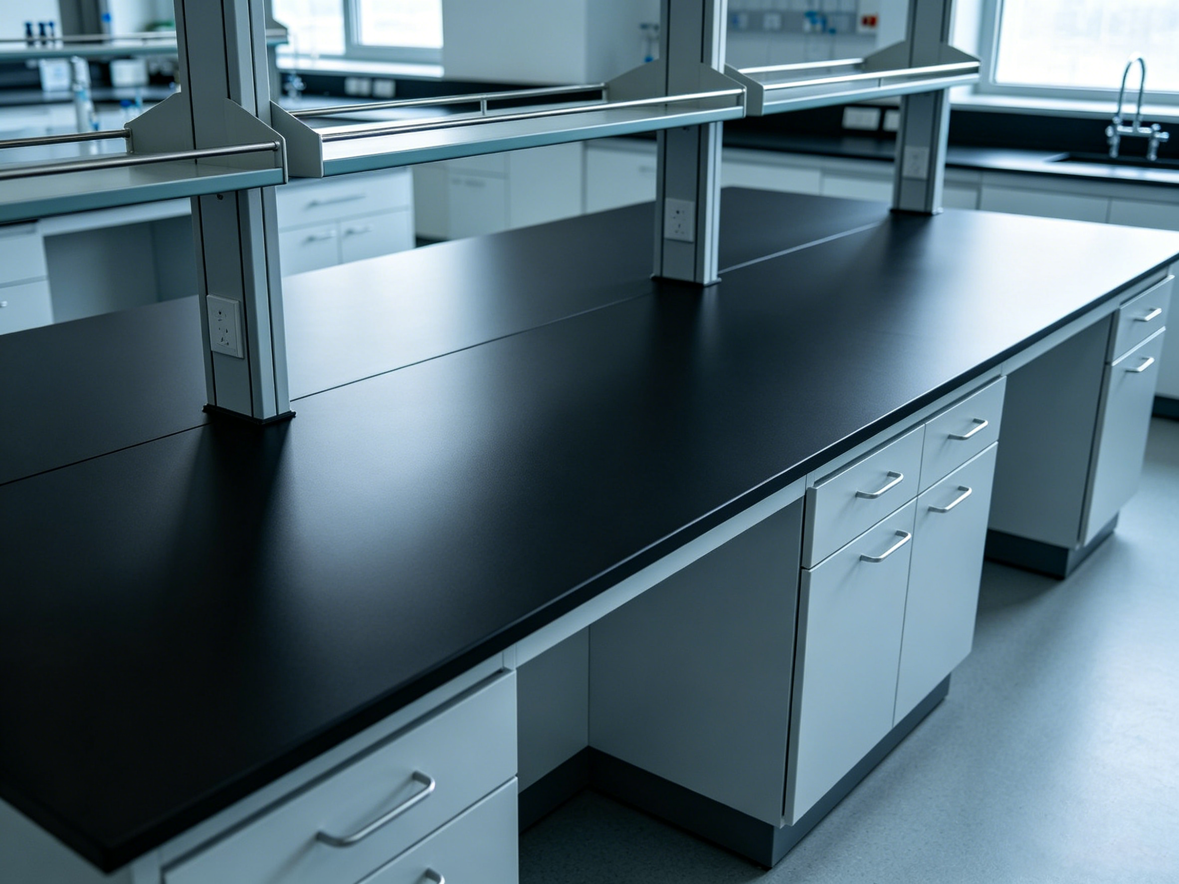 Lab Worktop Supplier | Antibacterial Anti-Corrosion Compact Laminate Physiochemical Board for Chemistry Lab Countertop