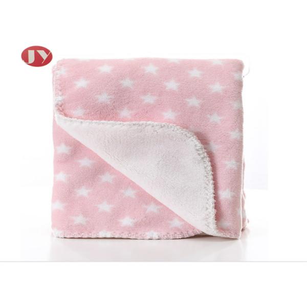 Wholesale Cheap Knit printed coral plush fleece baby blanket warm thick double layers