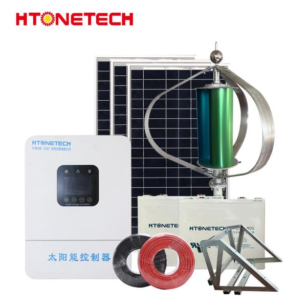 HTONETECH 300W 36V Sistema de Bateria Solar para Casa Combinação Solar eólica