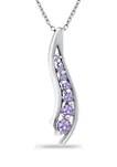 1/3 ct. t.w. Collar pendiente del viaje de la amatista 7-Stone en Sterling Silver