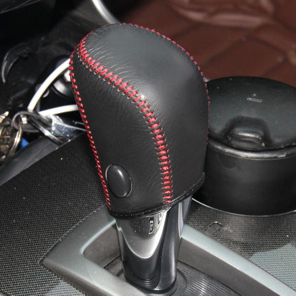 Black Leather Gear Shift Knob Cover for Nissan Teana 2013 Automatic
