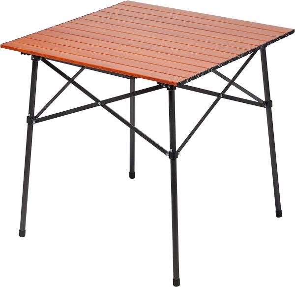 Roll-up Table, folding Plastic Wooden Design Coffee Lounge Patio Portable Foldable Plastic Garden Table Set