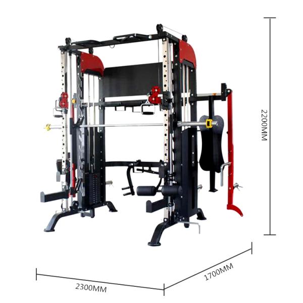 Commercial multi-fonctionnelle Smith Machine Cable Crossover Trainer Gantry pour le culturisme Arm Workout et entraînement de la poitrine