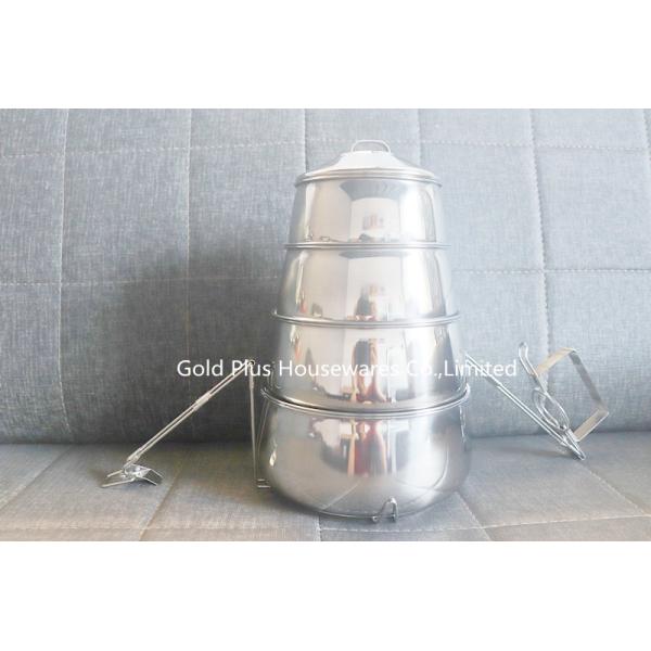201 Stainless Steel Lunch Box With Handle 4 Tier Hand Pot Food Container