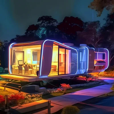 Maison préfabriquée Capsule spatiale Lit Cabine Hôtel Sleep Pod Luxe extérieur