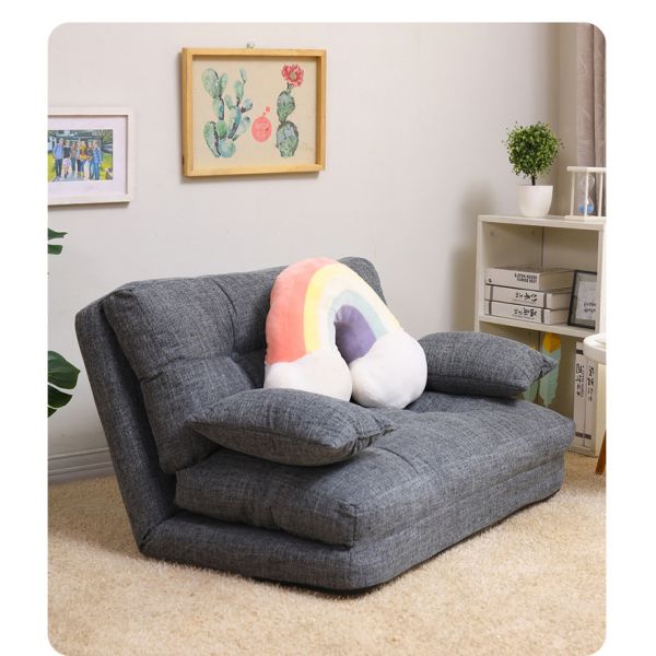 Portable Double Seat Foldable Backrest Square Japanese Style Tatami Reclining Lazy Floor Sofa