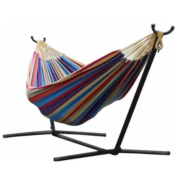 Stainless Steel Canvas Folding Hammock With Stand  200kg Weight Capacity