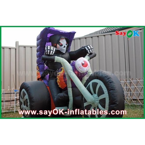 Black Oxford Cloth Halloween Yard Inflatable Decorations Motorcycle Inflatable Shape