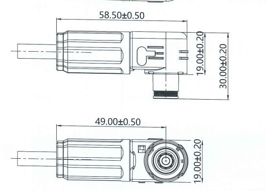 Diameter 57 Energy Storage Connector 1500V 65A -125A Pass TUV IP67 PA GF