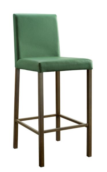 Modern Indoor Kitchen Furniture Barstool Chair Straight Back In Black Leather