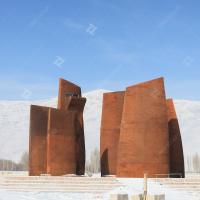 Natureza ao ar livre Escultura de metal enferrujado, Escultura de grande arquitetura de aço corten