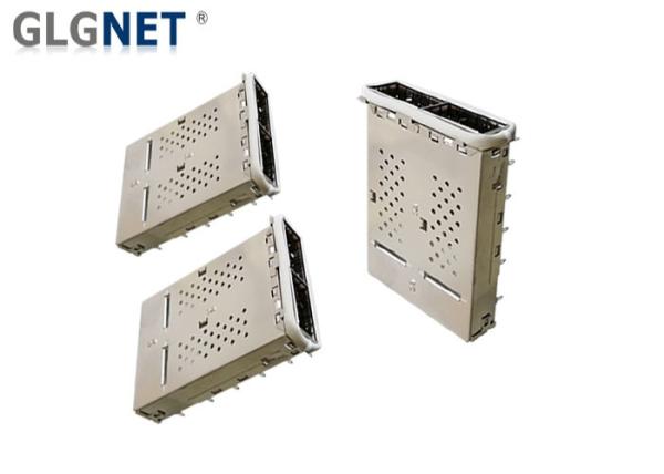 EMI Protection 1x2 Ganged QSFP SFP Cage Without Integrated Connector Metal Cage