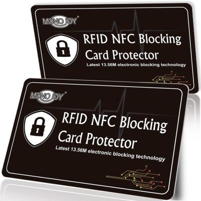 Black Credit Card Protector Sleeve , Passport Holder RFID Blocking Card Protector