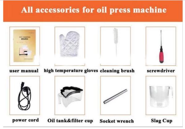 Intelligent household oil press machine OEM service with CE certification 220V silver color