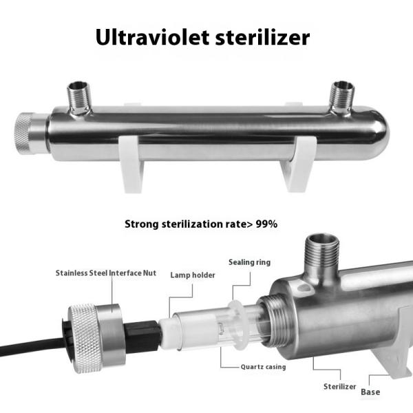 Filtre à eau ultraviolette en acier inoxydable pour équipement de traitement de l'eau potable