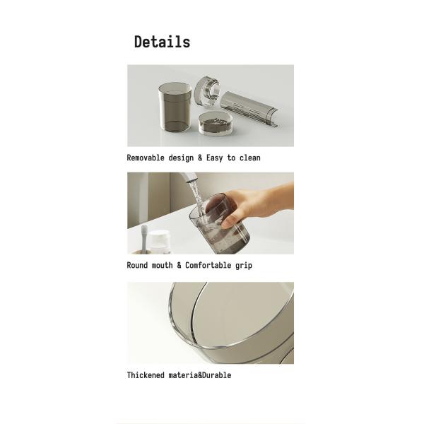 Modern 2 Slots Toothbrush Holder Stand With Tooth Brush Cups Cover