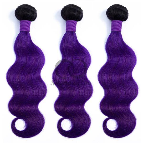 #T1B/Purple Body Wave Remy Human Hair Bundles Sew In Weave Bundles Brazilian Bundle Deals