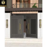 Black Sliding Screen Copper Garden Gate With Aesthetically Copper Door