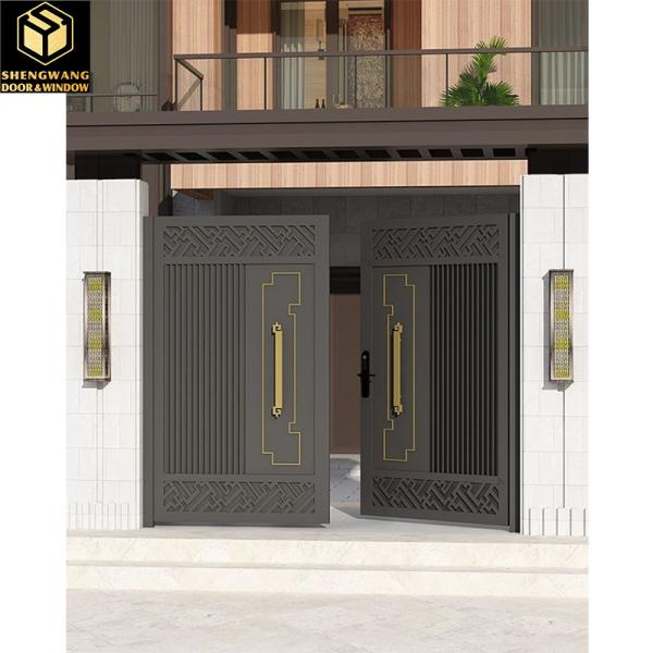 Black Sliding Screen Copper Garden Gate With Aesthetically Copper Door