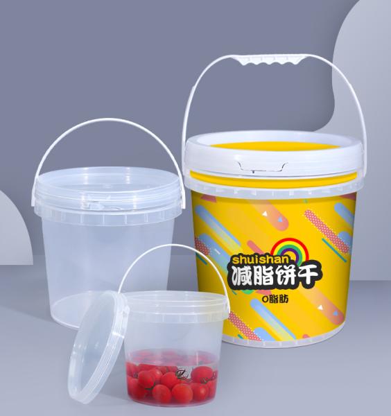 Eco-friendly Plastic Bucket With Handle for 1 Gallon Washing Powder Detergent Storage