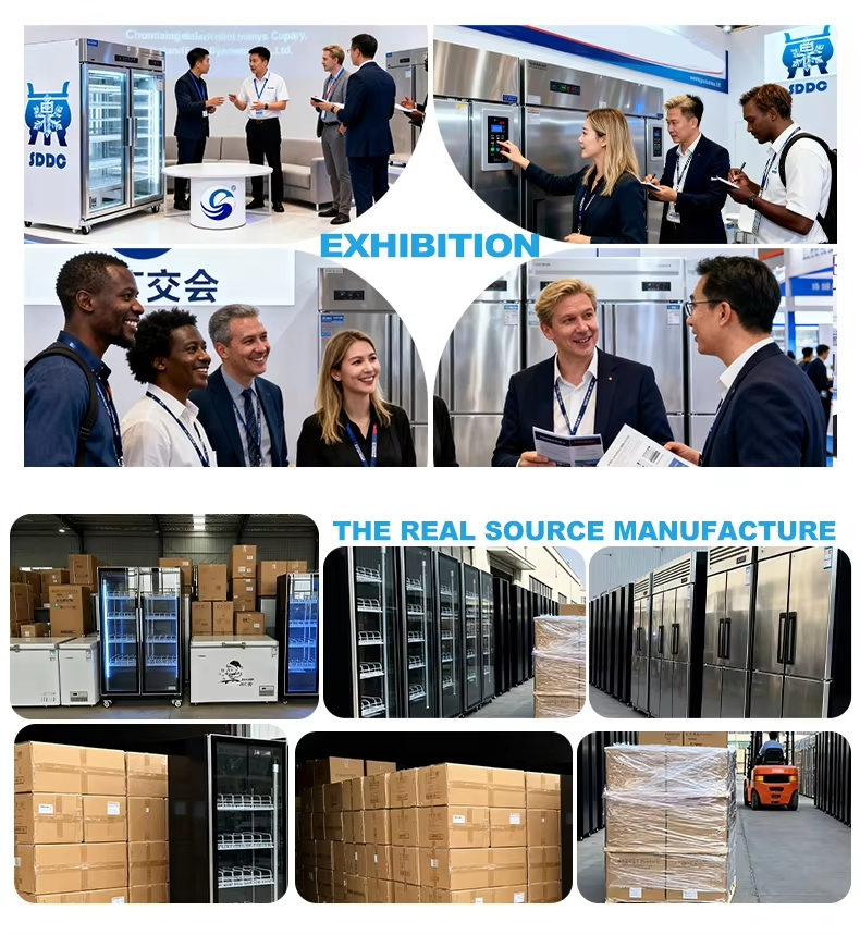 Catering Commercial Upright Refrigerator 4 Door Stainless Upright Freezer