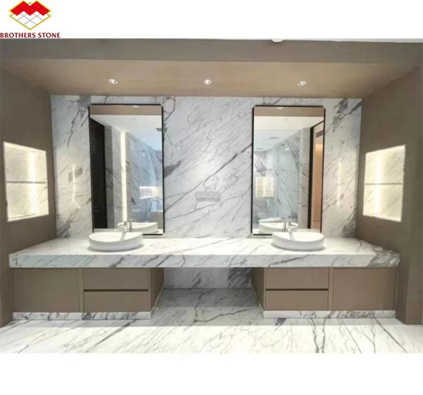 Polished Natural Statuario White Marble Big Slab for Italian Flooring and Wall Tiles