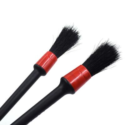 Smooth Surface Hog Hair Brush / Car Detailing Wheel Brush Round Shape