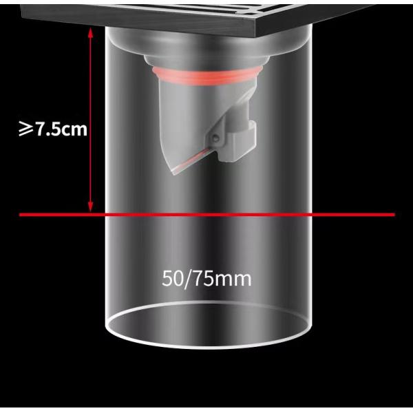 Matte Black Shower Floor Drain 4 Inch With Stainless Steel Material